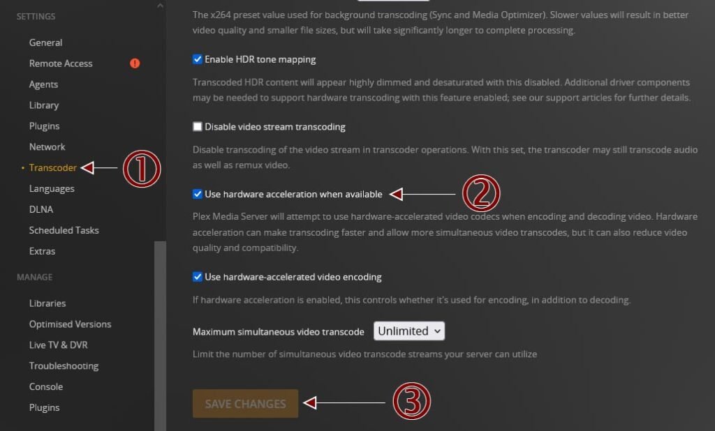 Fix 2: Check the server's Transcoder settings